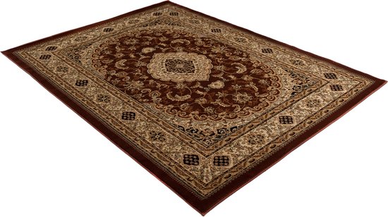 Tapiso Yesemek Tapis Salon Chambre Marron Classique Vintage Medaillon Cadre Design Intérieur Atmosphère De Vie Tapis De Haute Qualité Taille - 70 x 140 cm