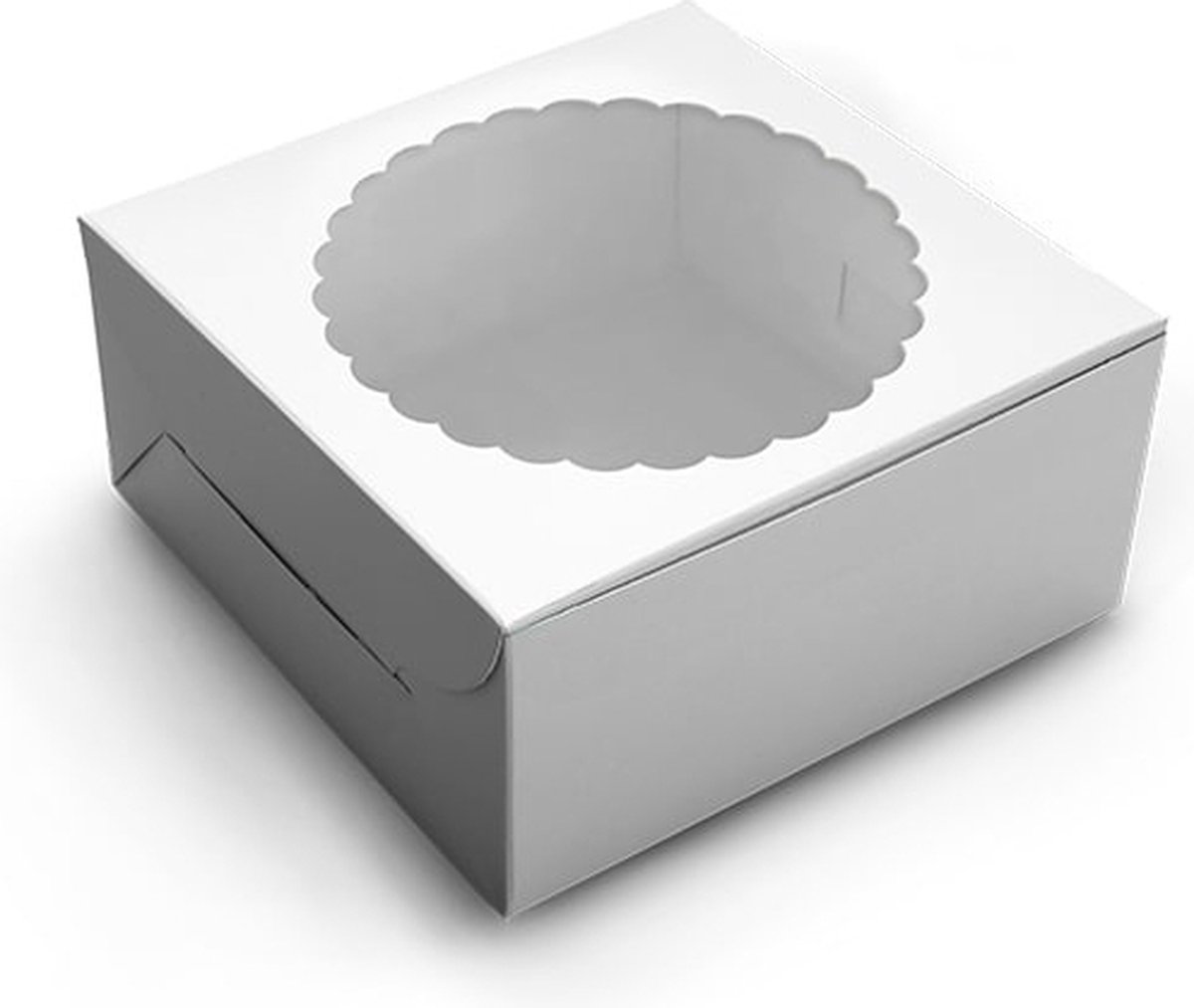 Witte taartdoos met venster - 20 x 20 x 12,7 cm (10 stuks)