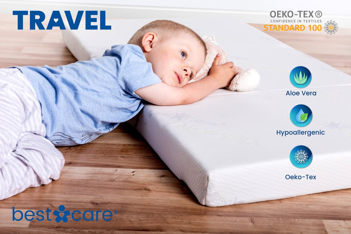 BestCare Travel Cot Matras 140x70 x8cm Opvouwbaar Matras Babybedje