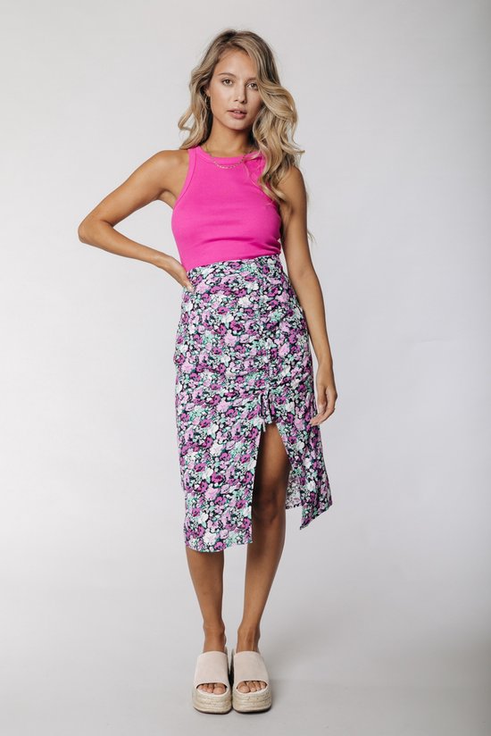 Colourful Rebel Dinah Flower Rok  Rood Dames - Basic Fit - Viscose - XL