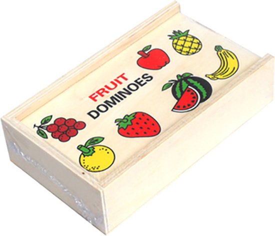 Bordspel: Domino Puzzel - Bordspellen - Speelgoed - Houten Onderdelen - Fruit cijfers - Spellen voor meisjes, van het merk Merkloos