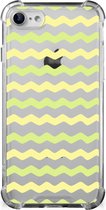 Trendy Telefoonhoesjes iPhone SE 2022/2020 | iPhone 8/7 Telefoonhoesje  met doorzichtige rand Waves Yellow