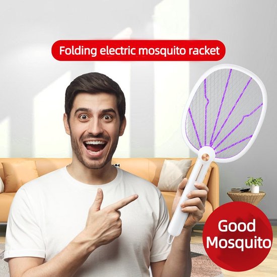 Raquette Anti moustiques électrique rechargeable Tapette à Mouche