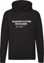 Geluk heeft 5 letters net als Bierr Sweater | Alcoholist | Festival | Kroeg | Café | grappig | cadeau  | kado | Trui | Hoodie | Unisex