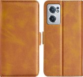 OnePlus Nord CE 2 Hoesje - MobyDefend Luxe Wallet Book Case (Sluiting Zijkant) - Lichtbruin - GSM Hoesje - Telefoonhoesje Geschikt Voor OnePlus Nord CE 2