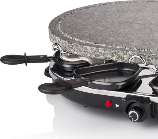 Princess Gourmetstel 162720 - Oval Steengrill & Raclette Party - 8 personen - 2 meter snoer - Regelbare thermostaat - 1200W - 8 pannetjes - PFAS vrij — afbeelding 3