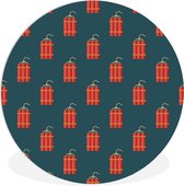 WallCircle - Wandcirkel ⌀ 30 - Design - Dynamiet - Rood - Ronde schilderijen woonkamer - Wandbord rond - Muurdecoratie cirkel - Kamer decoratie binnen - Wanddecoratie muurcirkel - Woonaccessoires