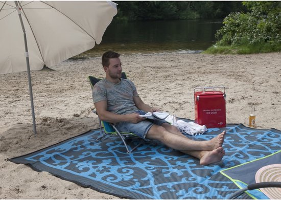 Bo-Camp Vloerkleed - Chill Mat Picnic - Oriental - 2x1,8 Meter - Blauw van Bo-Camp — afbeelding 3