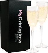 MyDrinkglass Champagneglazen Reims Transparant | Champagneglazen Plastic | 2 Stuks | Camping Glazen | Zero Waste | Herbruikbaar | Onbreekbaar Champagneglas | 150 ml |