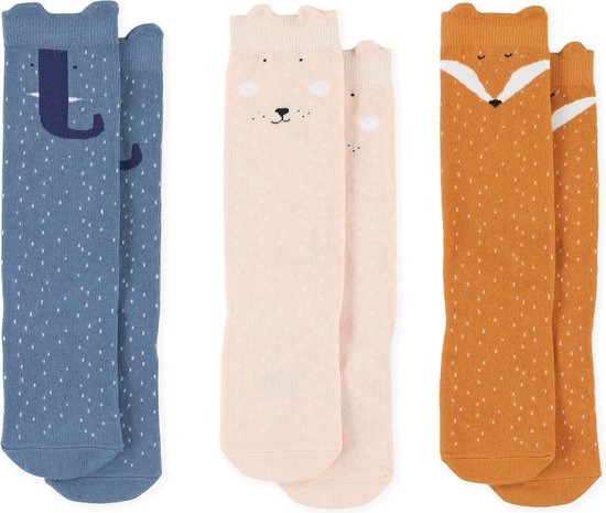 Trixie Knee high socks set van 6 paar - Konijn/Vos/Olifant