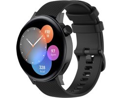 Strap-it Luxe siliconen bandje - geschikt voor Huawei Watch GT 2 42mm / GT 3 42mm / GT 3 Pro 43mm - zwart