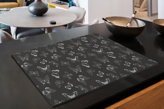KitchenYeah® Inductie beschermer 83x51.5 cm - Vlinders - Retro - Design - Kookplaataccessoires - Afdekplaat voor kookplaat - Inductiebeschermer - Inductiemat - Inductieplaat mat