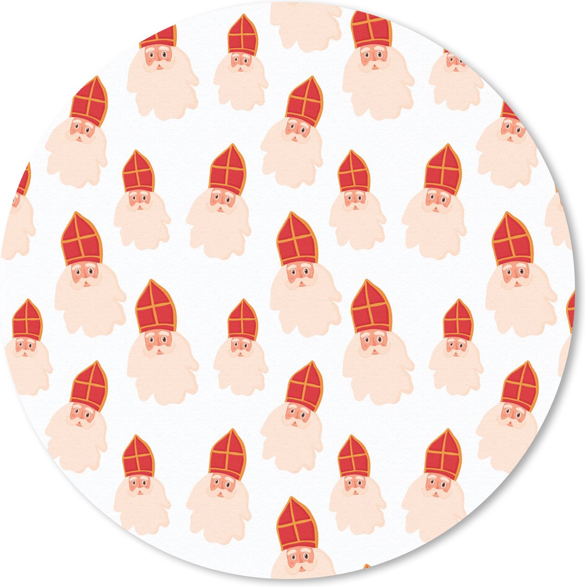 Muismat rond 40x40 cm - Mousepad Sint - Sinterklaas - Kinderen - Jongens - Meisjes - Kind - Ronde muismatten