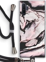 Case Company® - Hoesje met koord geschikt voor Samsung Galaxy Note 10 Plus hoesje met Koord - Roze stroom - Telefoonhoesje met Zwart Koord - Bescherming aan alle Kanten en Over de Schermrand