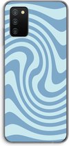 Case Company® - Hoesje geschikt voor Samsung Galaxy A03S hoesje - Swirl Blauw - Soft Cover Telefoonhoesje - Bescherming aan alle Kanten en Schermrand