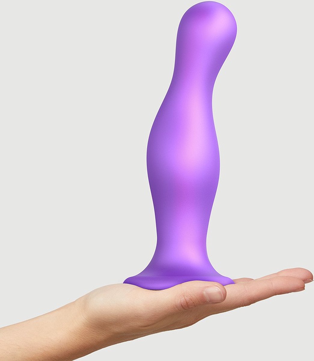 Goedkoopste Strap-On-Me - Dildo Plug Curvy - Metallic Paars