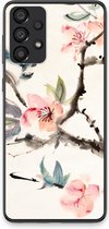 Case Company® - Hoesje geschikt voor Samsung Galaxy A33 5G hoesje - Japanse bloemen - Soft Cover Telefoonhoesje - Bescherming aan alle Kanten en Schermrand