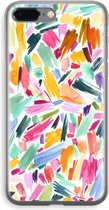 Case Company® - iPhone 8 Plus hoesje - Watercolor Brushstrokes - Soft Cover Telefoonhoesje - Bescherming aan alle Kanten en Schermrand