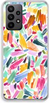 Case Company® - Hoesje geschikt voor Samsung Galaxy A23 hoesje - Watercolor Brushstrokes - Soft Cover Telefoonhoesje - Bescherming aan alle Kanten en Schermrand