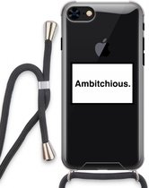 Case Company® - Hoesje met koord geschikt voor iPhone 7 hoesje met Koord - Ambitchious - Telefoonhoesje met Zwart Koord - Extra Bescherming aan alle Kanten en Over de Schermrand