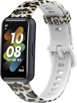 Siliconen Smartwatch bandje - Geschikt voor Lucky Leopard Huawei Band 7 bandje - Strap-it Horlogeband / Polsband / Armband - Huawei band 7