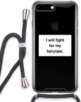 Case Company® - Hoesje met koord geschikt voor iPhone 8 Plus hoesje met Koord - Fight for my fairytale - Telefoonhoesje met Zwart Koord - Extra Bescherming aan alle Kanten en Over de Schermrand