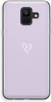 Case Company® - Hoesje geschikt voor Samsung Galaxy A6 (2018) hoesje - Klein hartje paars - Soft Cover Telefoonhoesje - Bescherming aan alle Kanten en Schermrand