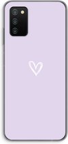 Case Company® - Hoesje geschikt voor Samsung Galaxy A03S hoesje - Klein hartje paars - Soft Cover Telefoonhoesje - Bescherming aan alle Kanten en Schermrand