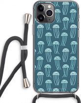 Case Company® - Hoesje met koord geschikt voor iPhone 11 Pro hoesje met Koord - Kwallie - Telefoonhoesje met Zwart Koord - Extra Bescherming aan alle Kanten en Over de Schermrand