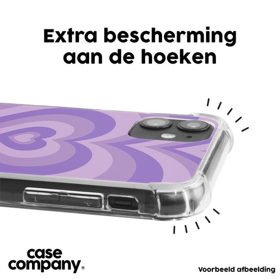 Case Company® - Coque pour iPhone XR avec Cordon - Cœur Violet - Coque de Téléphone avec Cordon Zwart - Protection Extra sur Tous les Côtés et sur le Bord de l'Écran