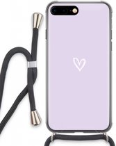 Case Company® - Hoesje met koord geschikt voor iPhone 7 PLUS hoesje met Koord - Klein hartje paars - Telefoonhoesje met Zwart Koord - Extra Bescherming aan alle Kanten en Over de Schermrand