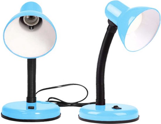 Bureaulamp blauw - buigzame poot - metaal - kinderkamer — afbeelding 2