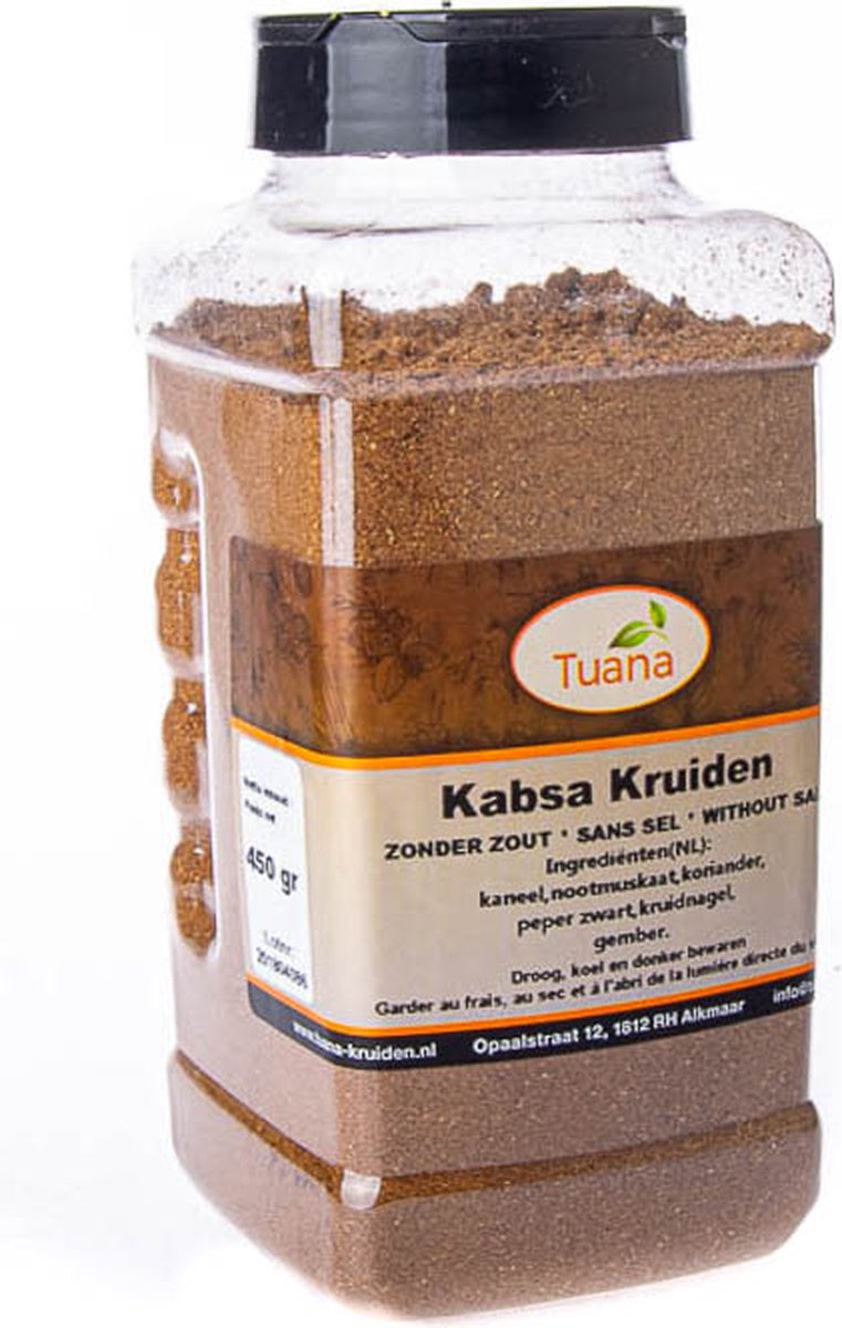 Goedkoopste Tuana Kruiden - Kabsa Kruiden - Strooibus 450 Gram - Kruiden Zonder Zout - NP040