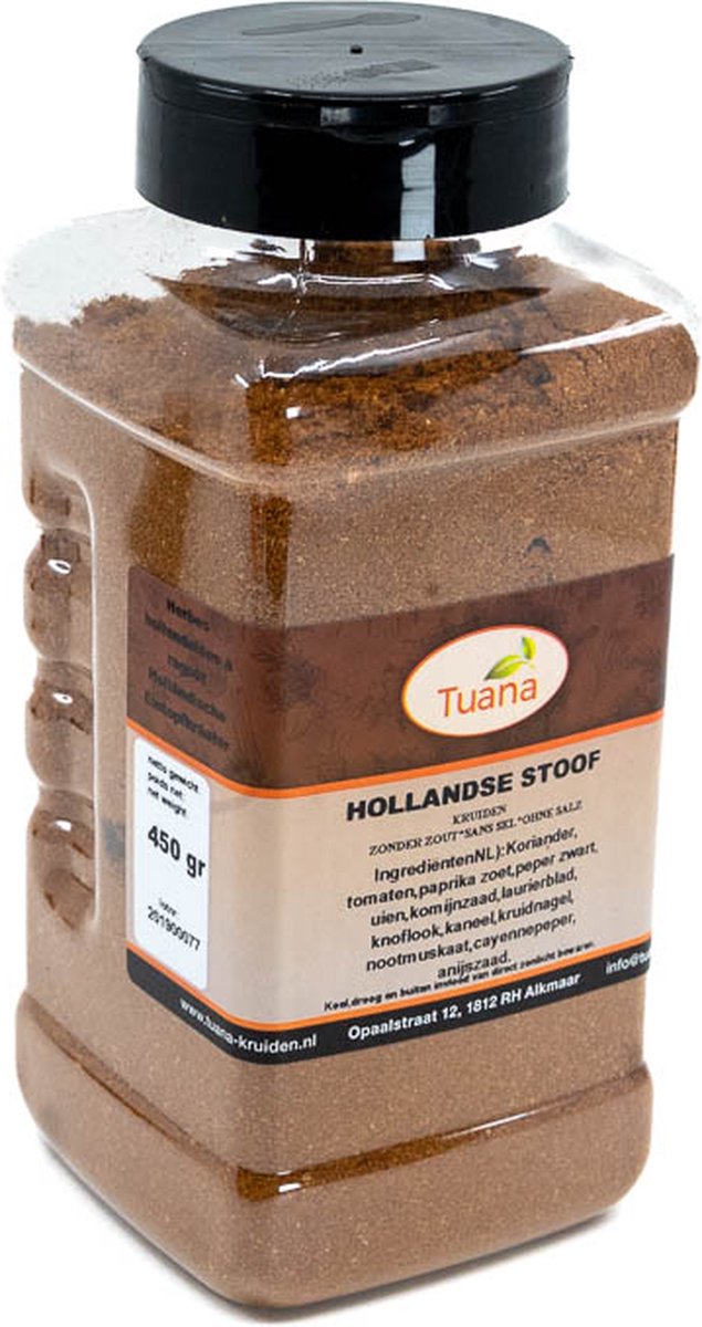 Goedkoopste Tuana Kruiden - Hollandse Stoof Kruiden - Strooibus 450 Gram - Kruiden Zonder Zout - NP034