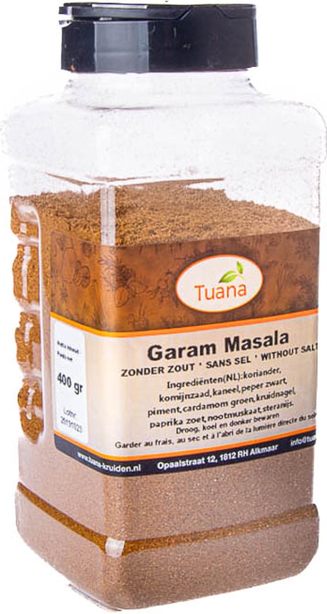 Goedkoopste Tuana Kruiden - Garam Masala - Strooibus 400 Gram - Kruiden Zonder Zout - GP0077