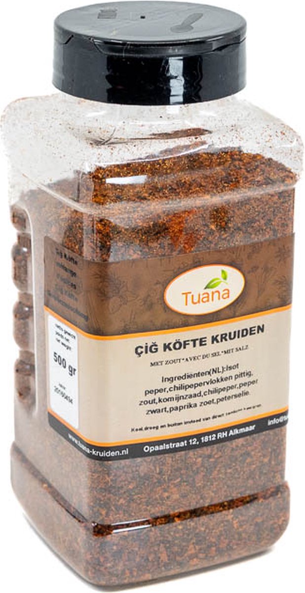 Goedkoopste Tuana Kruiden - Cigkofte Kruiden - Strooibus 500 Gram - Kruiden Zonder Zout - NP016