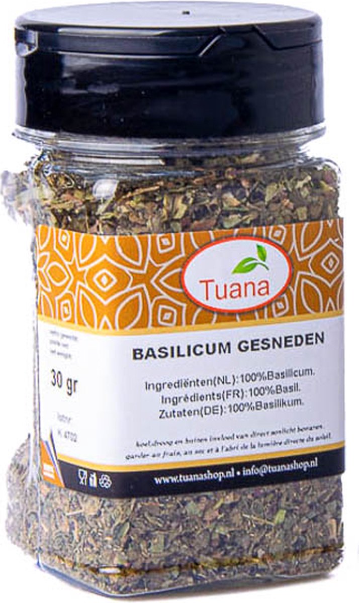 Tuana Kruiden - Basilicum Gesneden - Bakje 30 Gram - Tuanashop - KP0025