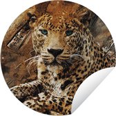 Garden Circle Léopard - Animaux - Sauvages - 60x60 cm - Affiche de Jardin Ronde - Extérieur