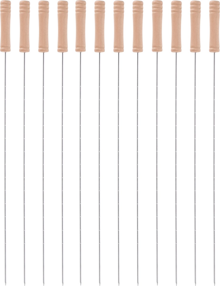 20x stuks Barbecue spiezen/vleespennen van metaal 40 cm - Barbecue benodigdheden - Spiezen/pennen voor vlees