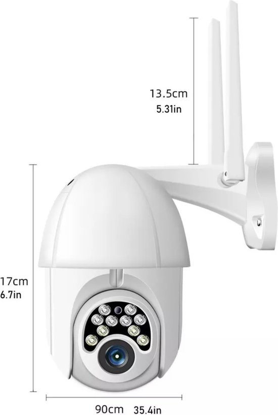 Beveiligingscamera - Waterdicht - 1080P - IP66 - Draai- en kantelbaar - Voor buiten - Bedraad - Merkloos