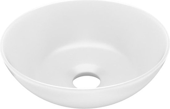Lavabo vidaXL en céramique blanc mat 28 cm - Lavabo rond - Lavabo en céramique - Lavabo Witte mat - Lavabo à poser