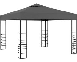 vidaXL - Tuinpaviljoen - 3x3 - m - antraciet