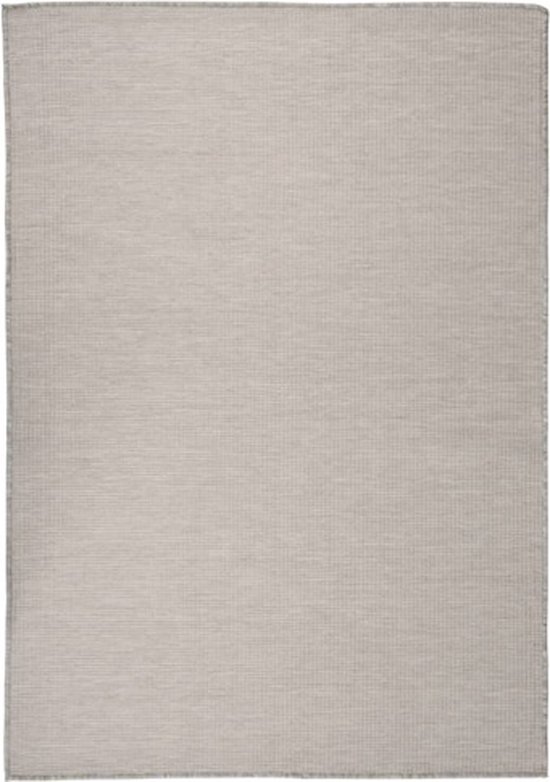 vidaXL - Buitenkleed - platgeweven - 160x230 - cm - taupe