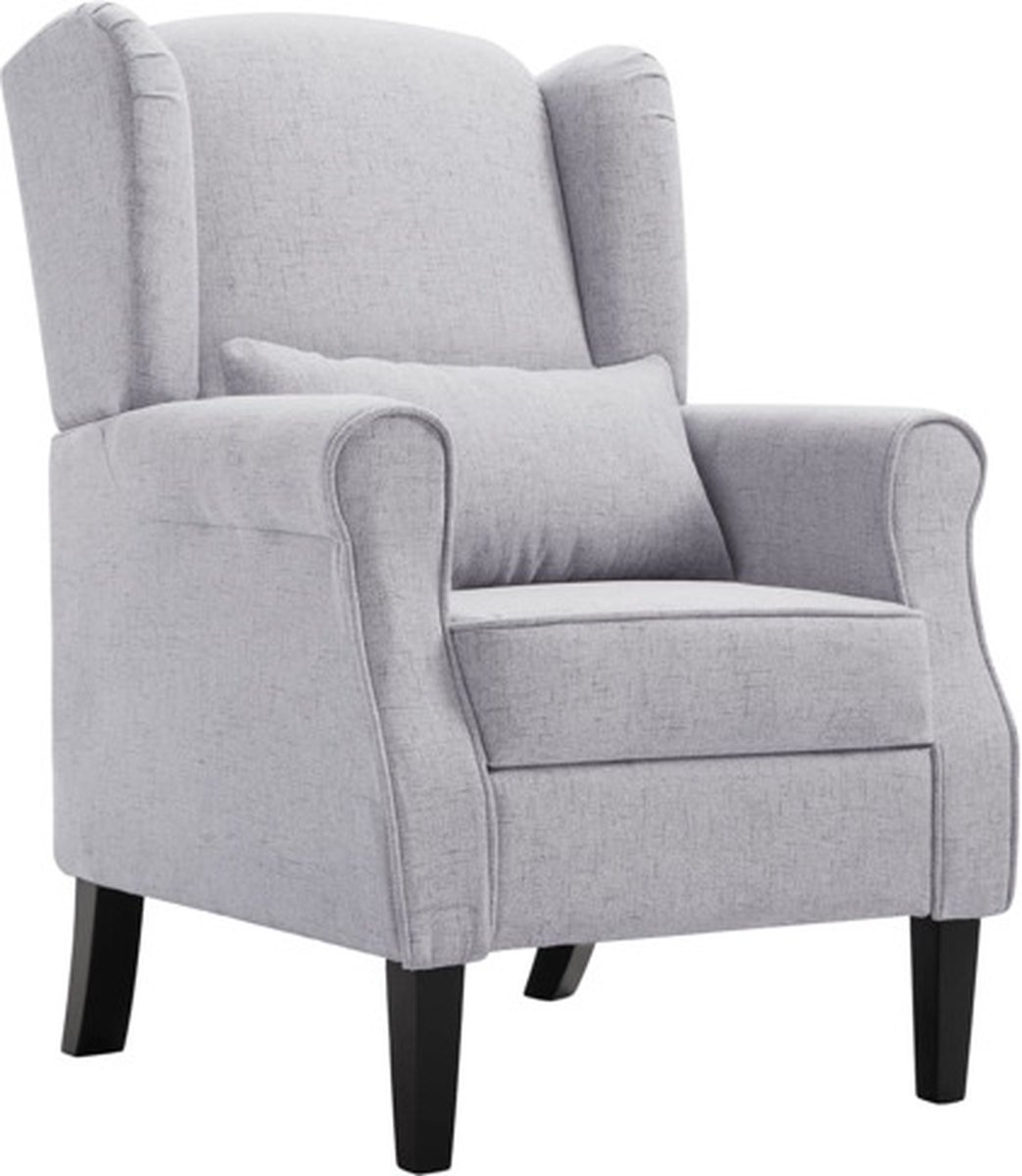 vidaXL Fauteuil - stof - lichtgrijs