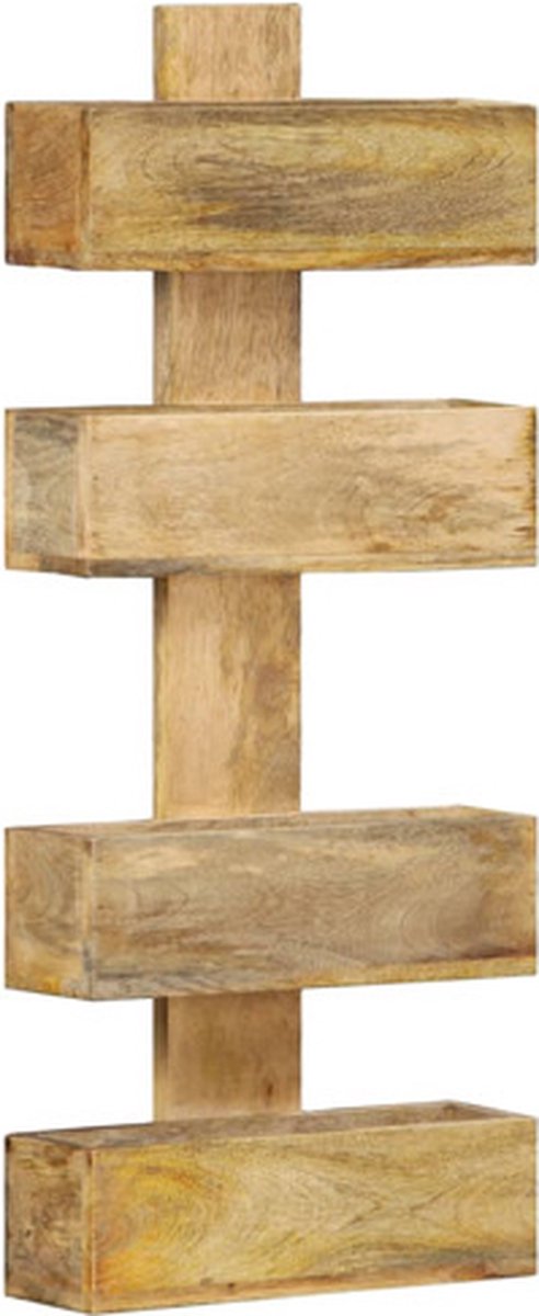 vidaXL Tijdschriftenwandrek - 30x11x72 - cm - massief - mangohout Bruin