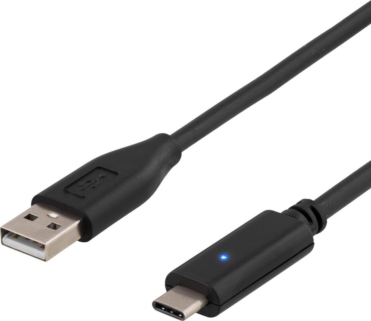 Deltaco USBC-1002 USB-C naar USB-A kabel - 480 MBps - 0.25 meter - Zwart