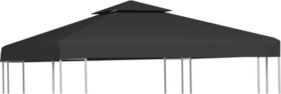 overschrijving Eerder aanraken vidaXL Vervangend tentdoek prieel 310 g/m² 3x3 m donkergrijs | bol.com
