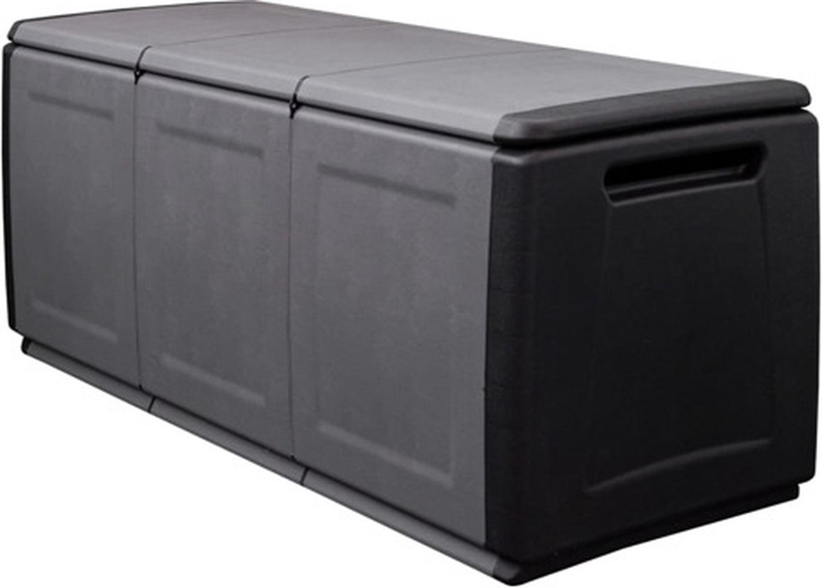 vidaXL - Tuinbox - 330 - L - 138x53x57 - cm - donkergrijs - en - zwart