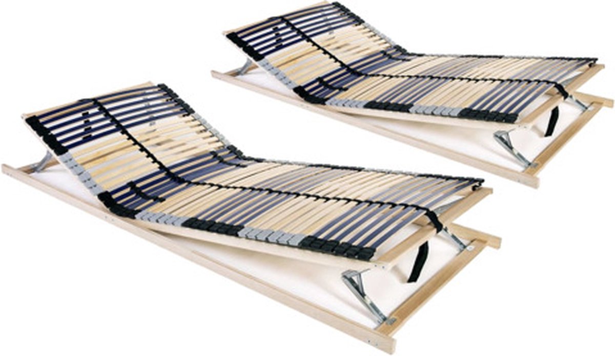vidaXL - Lattenbodems - 2 - st - met - 42 - latten - 7 - zones - 70x200 - cm