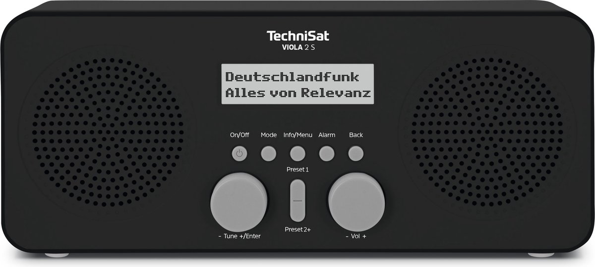 TechniSat Viola 2 S, schwarz Transistorradio DAB+, FM Incl. luidspreker, Wekfunctie Zwart